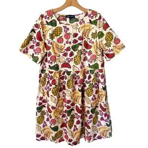Modcloth Princess Highway Fruit Salad Linen Mini Dress // Size Au 16 US 12 Large